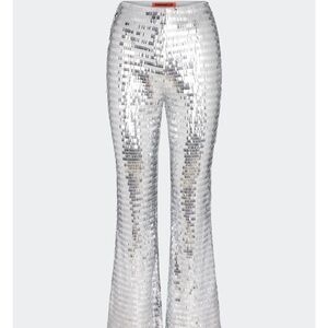 Simon Miller Metallic Silver Flare Pants